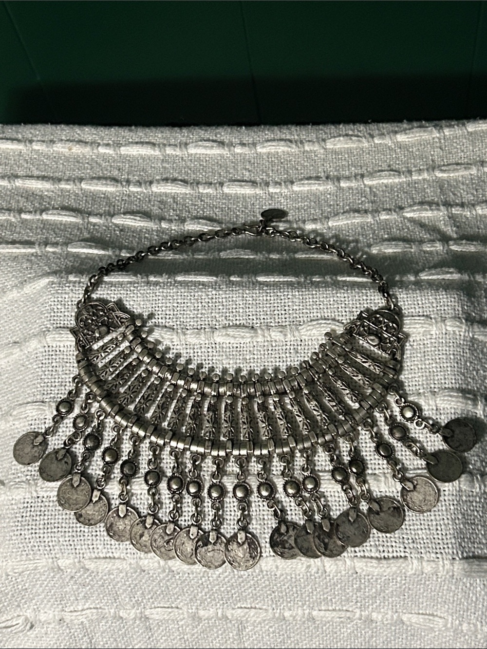 Vintage Turkish Silver Coin Necklace
